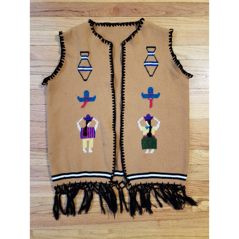 Vintage Woven Fringe Vest